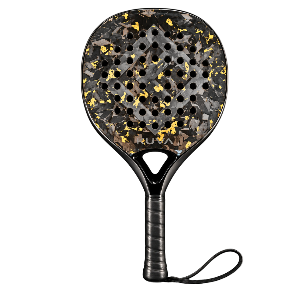 KUVA Aurum Round – round padel racket with 18K forged carbon and gold leaf detailing