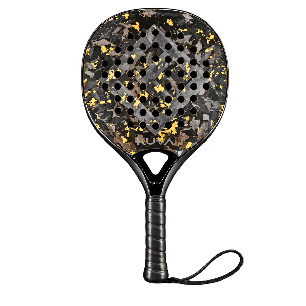 KUVA Aurum Round – round padel racket with 18K forged carbon and gold leaf detailing